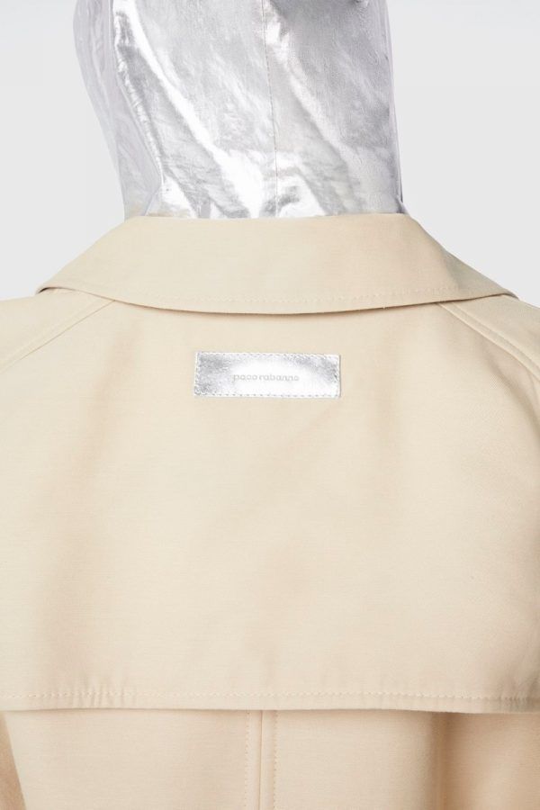 GABARDINA PACO RABANNE DE MEZCLA DE MATERIALES BEIGE - PLATA