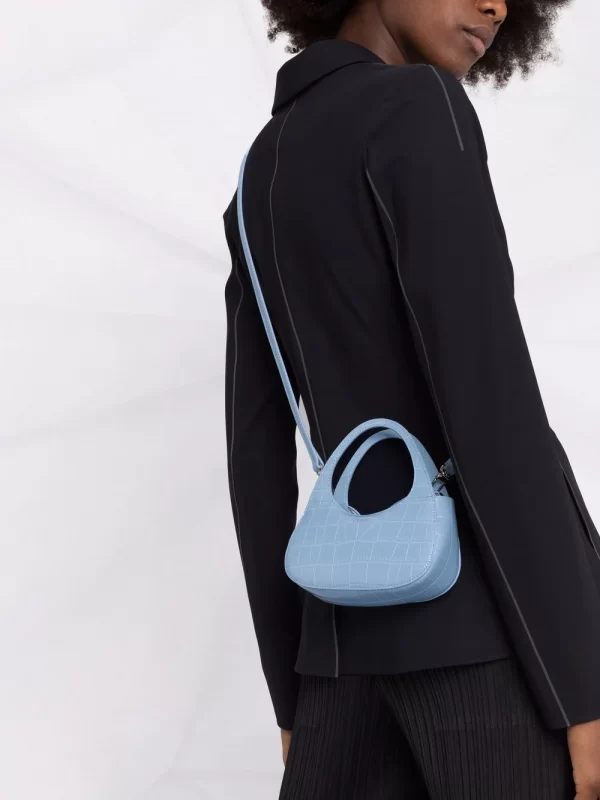 BOLSO COPERNI MICRO BAGUETTE SWIPE DE PIEL AZUL