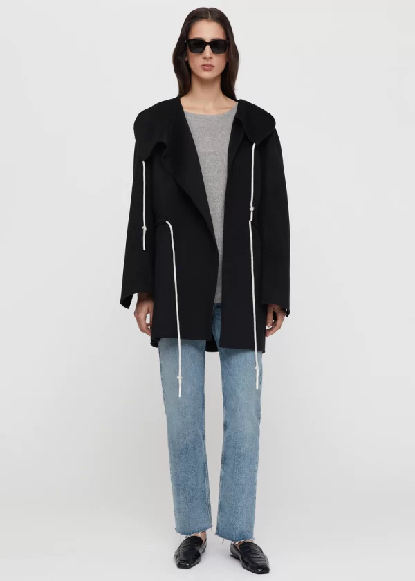 PARKA TOTÊME DOUBLÉ WOOL DRAWSTRING NEGRO