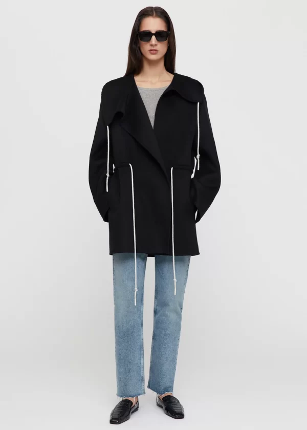PARKA TOTÊME DOUBLÉ WOOL DRAWSTRING NEGRO