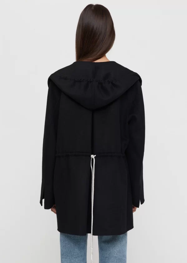 PARKA TOTÊME DOUBLÉ WOOL DRAWSTRING NEGRO