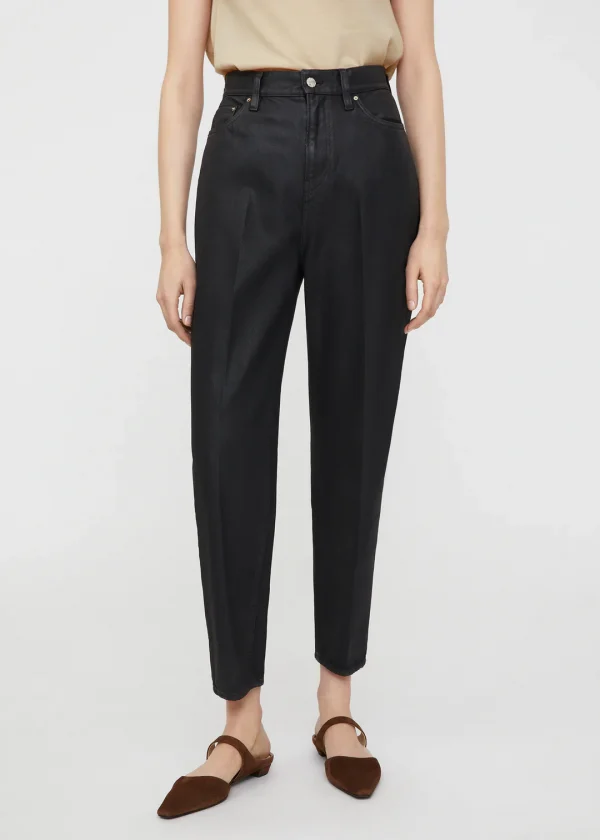 PANTALON TOTÊME TAPERED LEG DENIM COATED BLACK