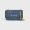 BOLSO DE HOMBRO CELINE DENIM ACOLCHADO MONOCROMÁTICO