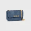 BOLSO DE HOMBRO CELINE DENIM ACOLCHADO MONOCROMÁTICO