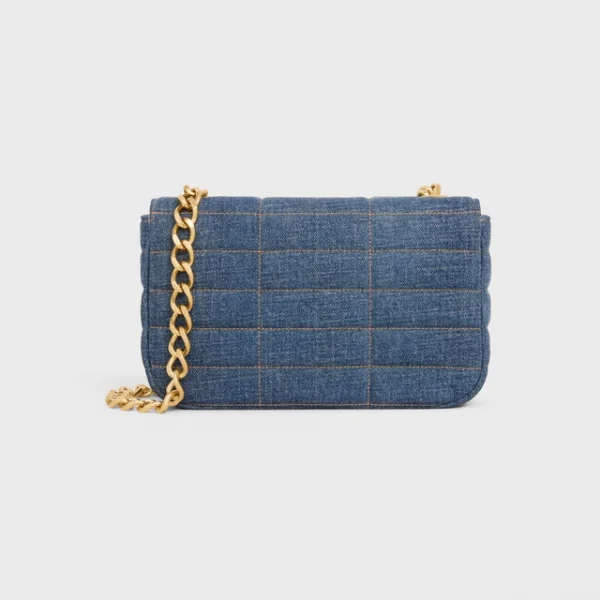 BOLSO DE HOMBRO CELINE DENIM ACOLCHADO MONOCROMÁTICO