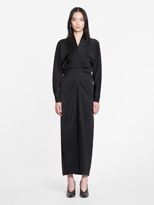 vestido midi manga larga kimono lanvin