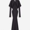 vestido midi manga larga kimono lanvin