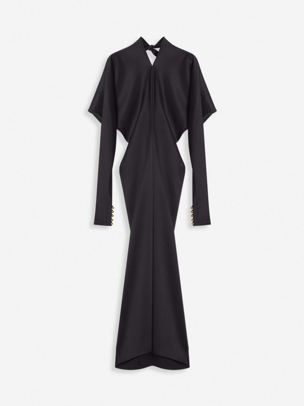 vestido midi manga larga kimono lanvin