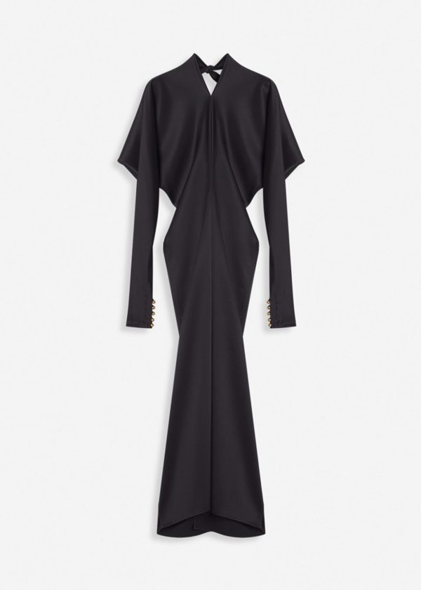 vestido midi manga larga kimono lanvin