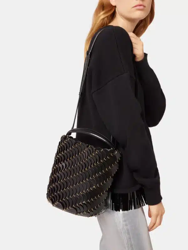 Bolso saco medio Paco Rabanne negro