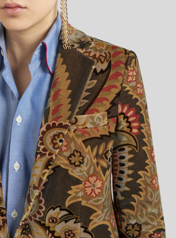 Chaqueta etro de terciopelo estampado