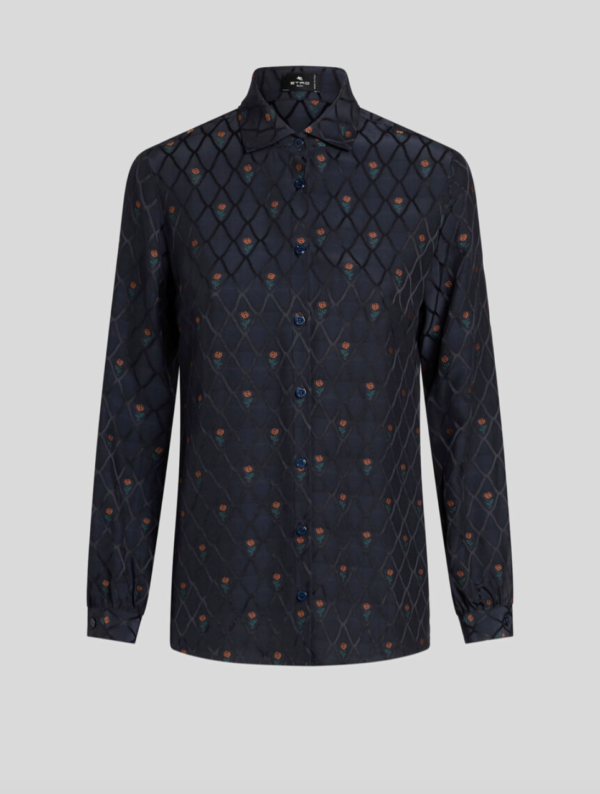 Camisa etro de seda jacquard