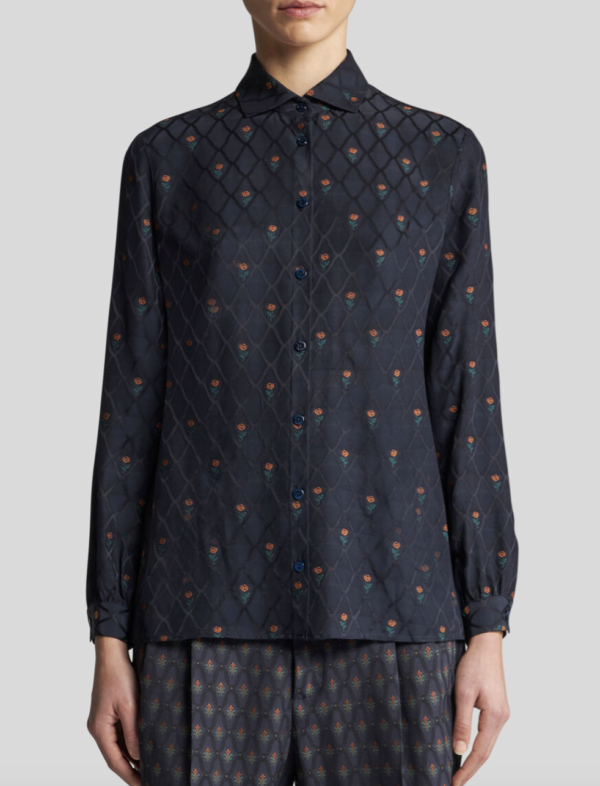 Camisa etro de seda jacquard