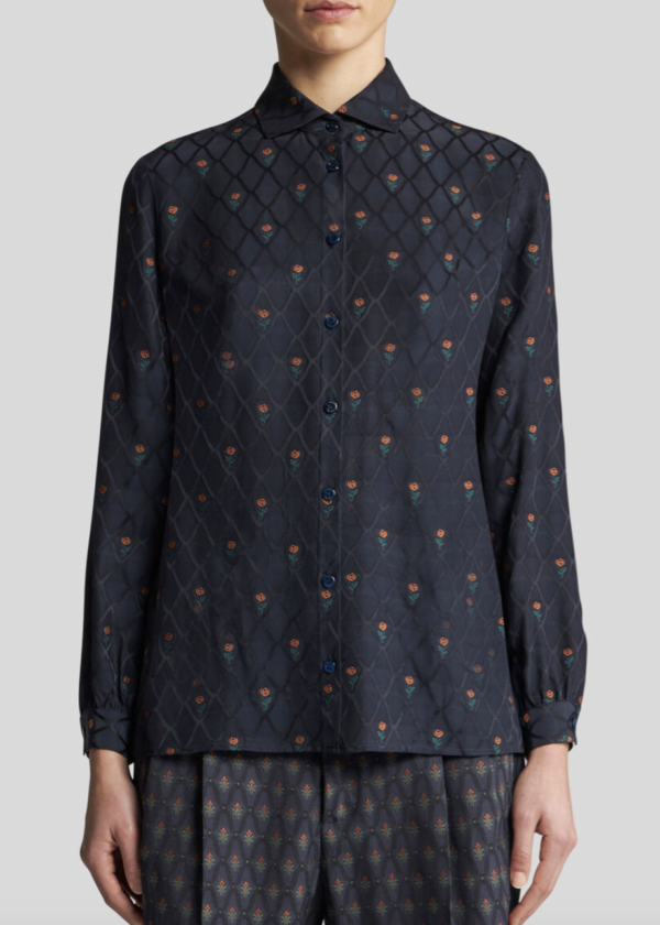 Camisa etro de seda jacquard