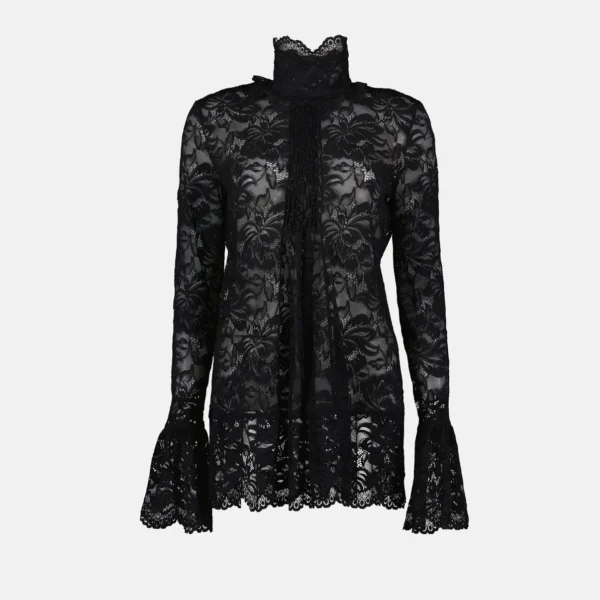 blusa encaje negro rabanne