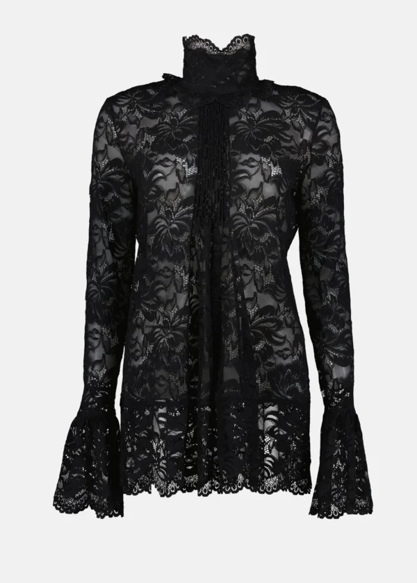 blusa encaje negro rabanne