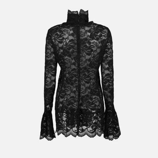 blusa encaje negro rabanne