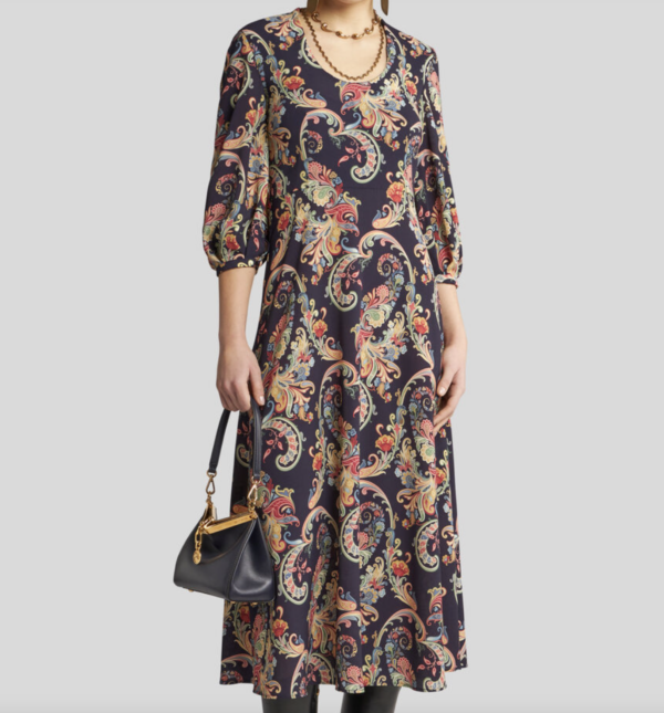 VESTIDO ETRO MIDI ESTAMPADO PAISLEY