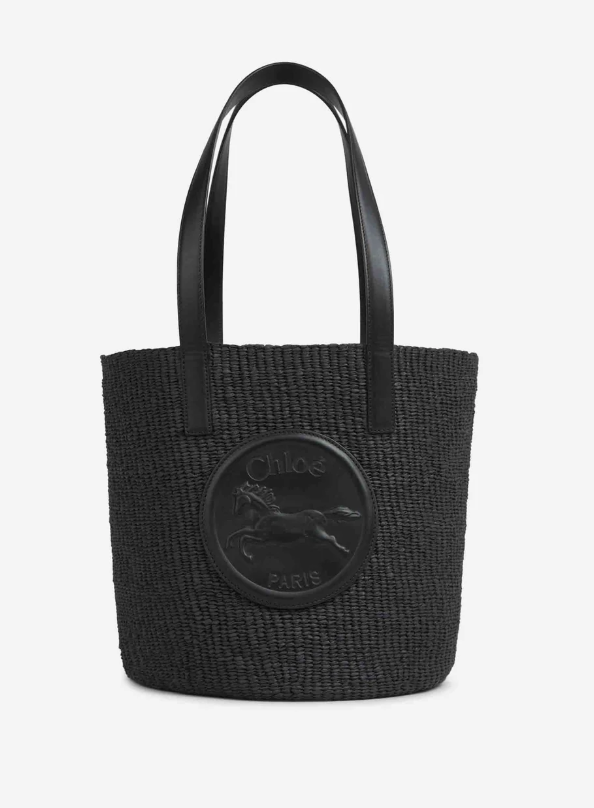 BOLSO CHLOÉ TOTE RAFIA NEGRO