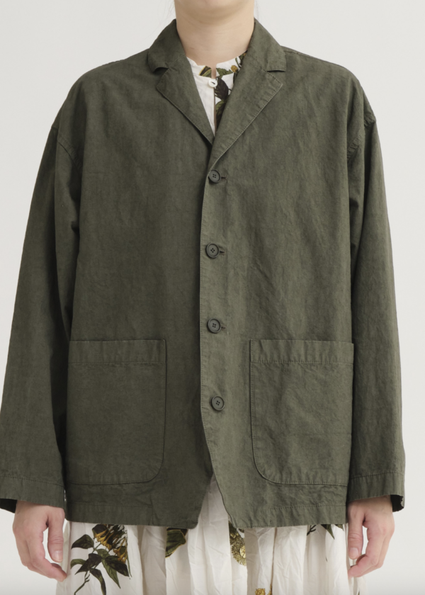 CHAQUETA DE SASTRE DE LINO PAS DE CALAIS OLIVA