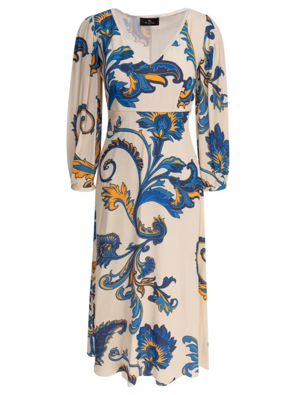 VESTIDO ETRO FLORAL CON MANGAS
