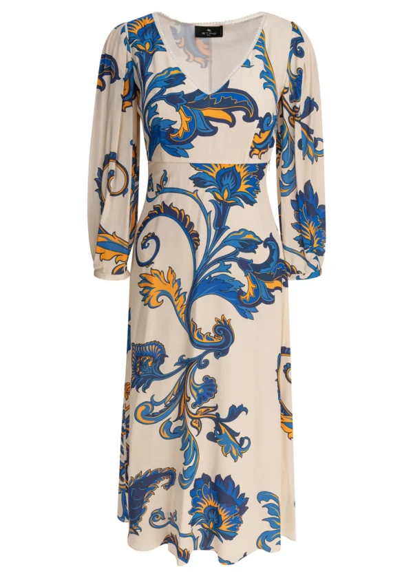 VESTIDO ETRO FLORAL CON MANGAS