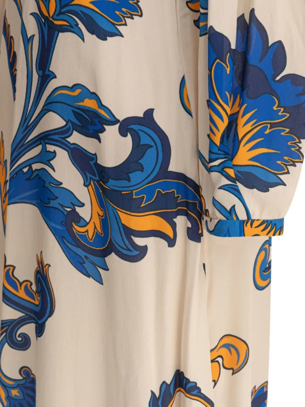 VESTIDO ETRO FLORAL CON MANGAS