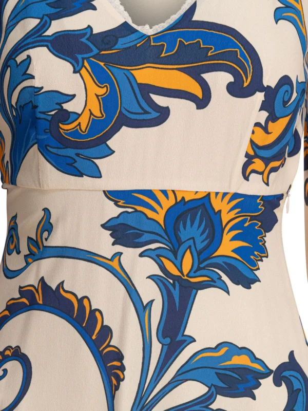 VESTIDO ETRO FLORAL CON MANGAS
