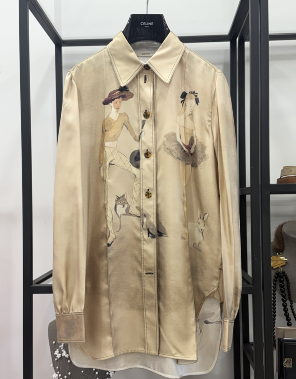 camisa de seda celine