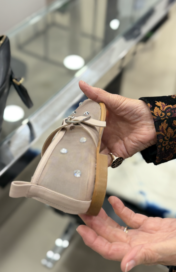 sandalia rejilla nude